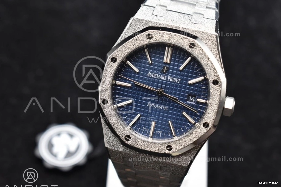 SS ZF 1:1 A Best 1095 Edition Case Textured Oak SS on Royal Frosted Versatile Blue 41mm Bracelet 15400 Dial 0412